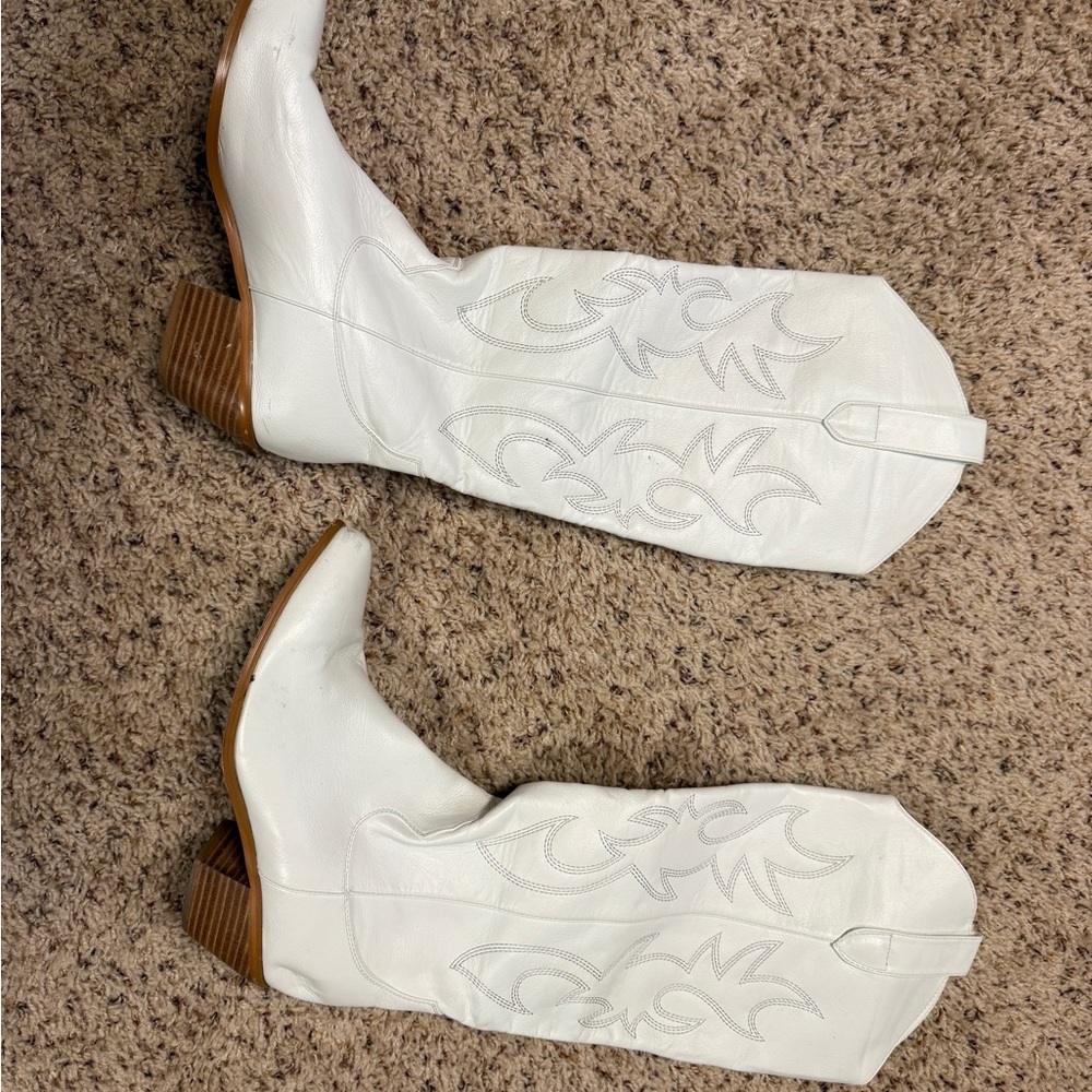 White Western Boots Size 8